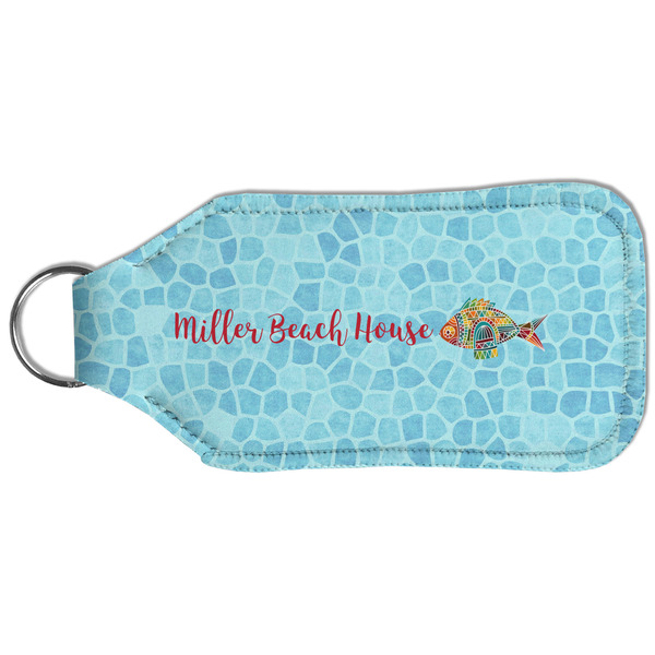 Mosaic Fish Sanitizer Holder Keychain - Large (Back)