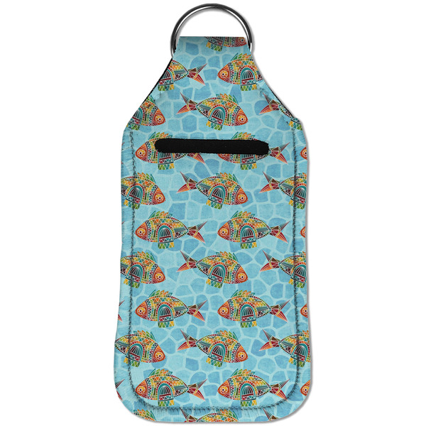 Mosaic Fish Sanitizer Holder Keychain - Large (Front)