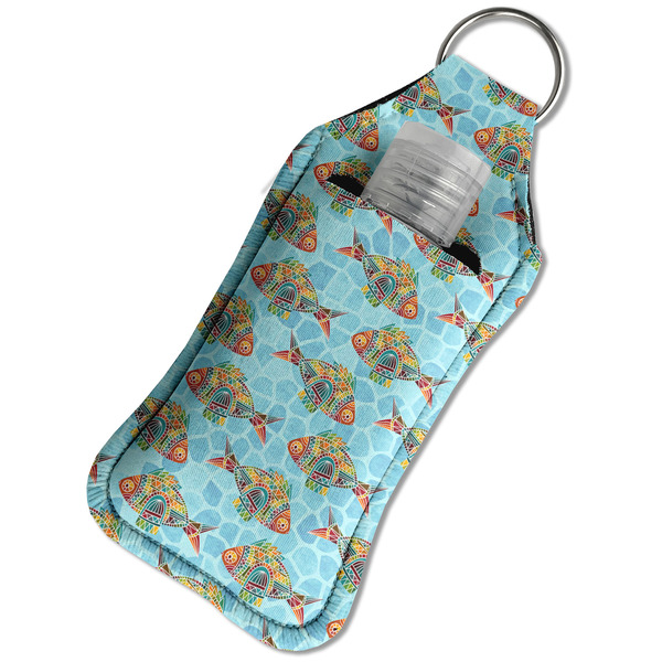 Mosaic Fish Sanitizer Holder Keychain - Large in Case