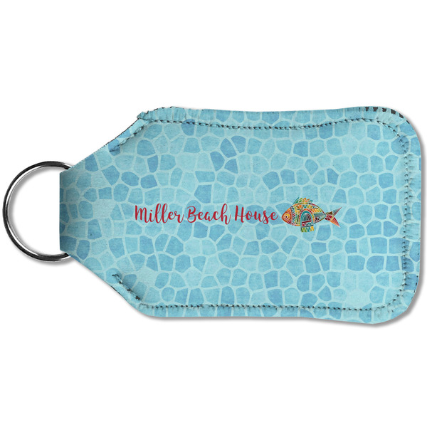 Mosaic Fish Sanitizer Holder Keychain - Small (Back)