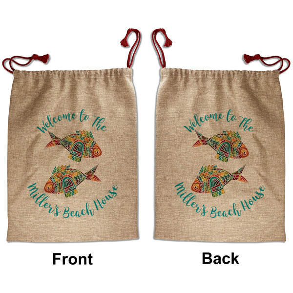 Custom Mosaic Fish Santa Sack - Front & Back