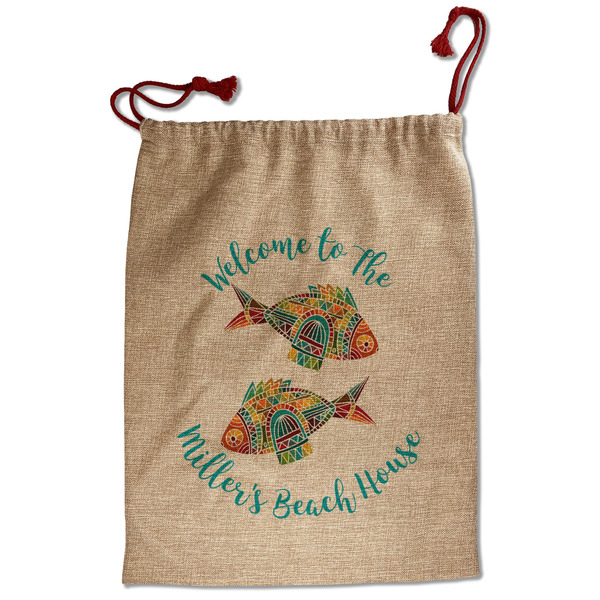 Mosaic Fish Santa Bag - Front