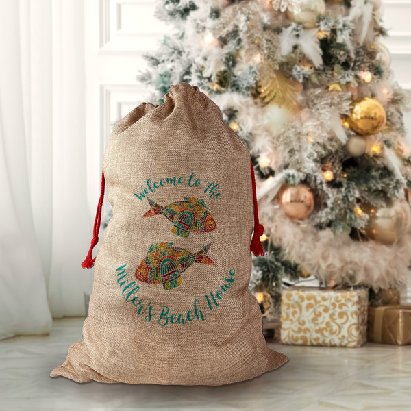Mosaic Fish Santa Bag - Lifestyle