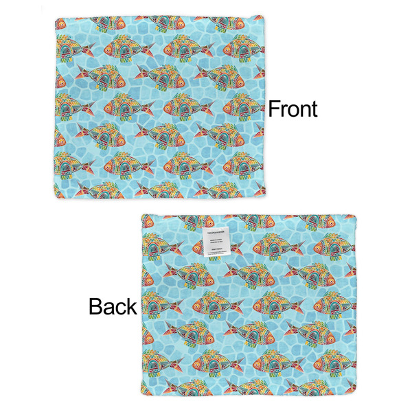 Mosaic Fish Security Blanket - Front & Back View