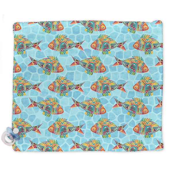 Custom Mosaic Fish Security Blanket - Single Sided