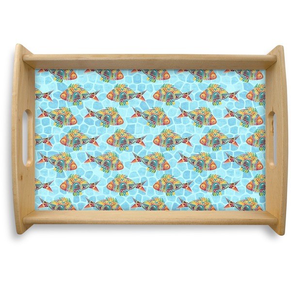 Custom Mosaic Fish Natural Wooden Tray - Small