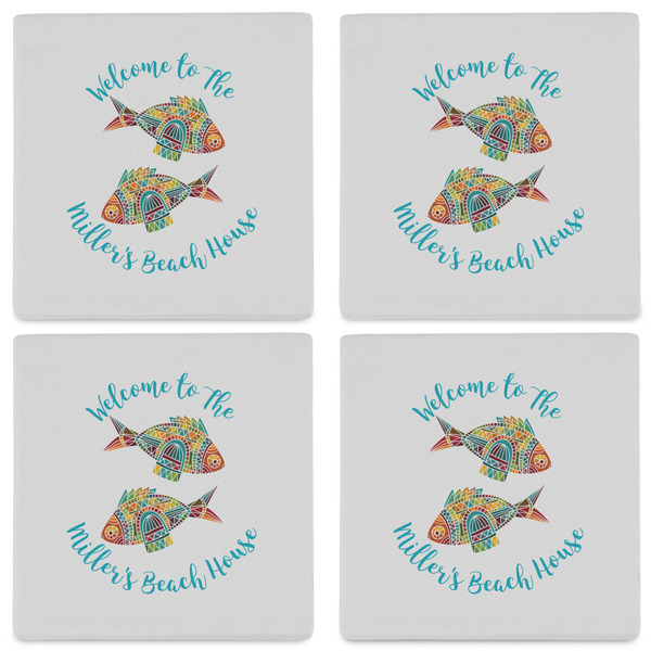 Mosaic Fish Set of 4 Sandstone Coasters - See All 4 View