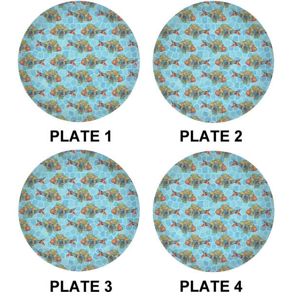 Colorful Fish Set of Lunch / Dinner Plates (Approval)