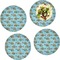 Mosaic Fish Set of 4 Glass Lunch / Dinner Plate 10"