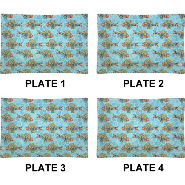 Colorful Fish Set of Rectangular Appetizer / Dessert Plates (Approval)
