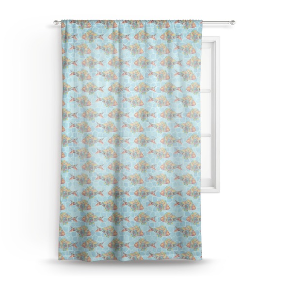 Custom Mosaic Fish Sheer Curtain - 50"x84"