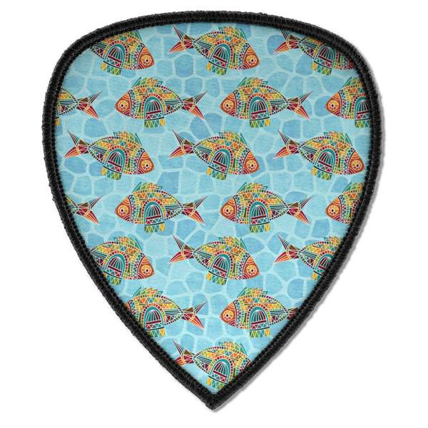 Custom Mosaic Fish Iron on Shield Patch A