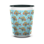 Mosaic Fish Ceramic Shot Glass - 1.5 oz - Two Tone - Set of 4