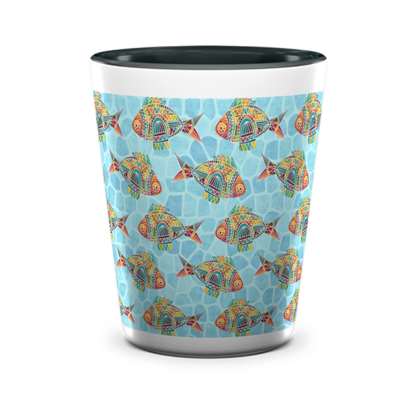 Mosaic Fish Shot Glass - Two Tone - FRONT