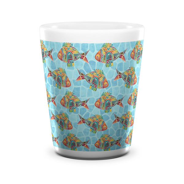 Mosaic Fish Shot Glass - White - FRONT