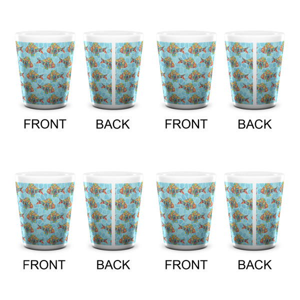 Mosaic Fish Shot Glass - White - Set of 4 - APPROVAL