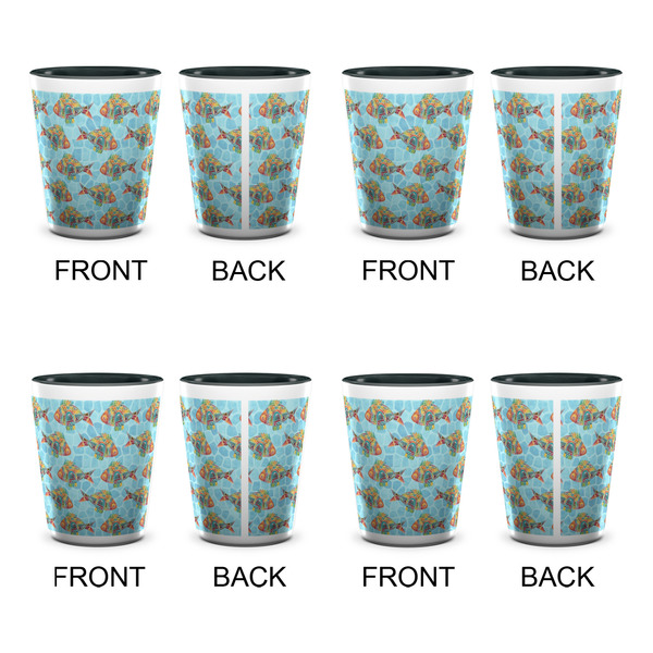 Mosaic Fish Shot Glassess - Two Tone - Set of 4 - APPROVAL