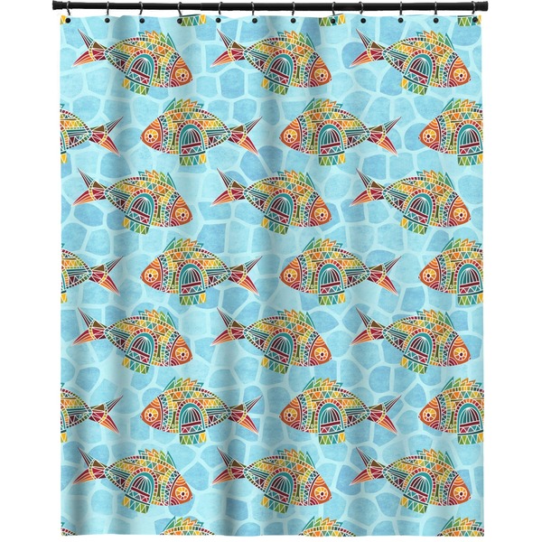 Custom Mosaic Fish Extra Long Shower Curtain - 70"x84"