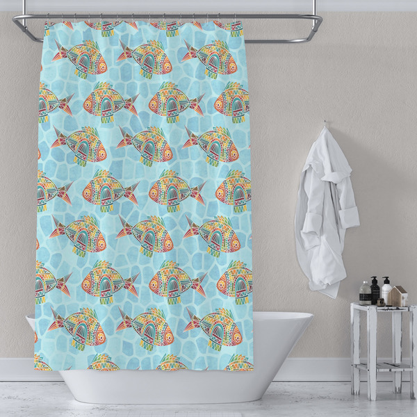 Mosaic Fish Shower Curtain Lifestyle