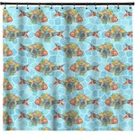 Mosaic Fish Shower Curtain - Custom Size