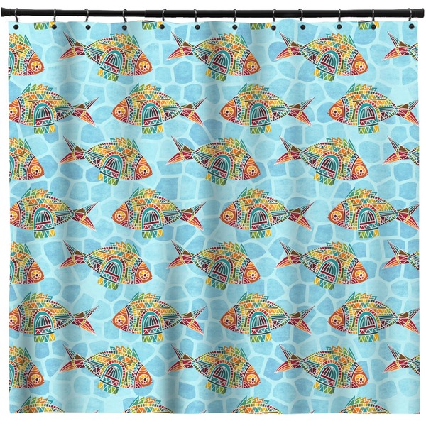 Custom Mosaic Fish Shower Curtain