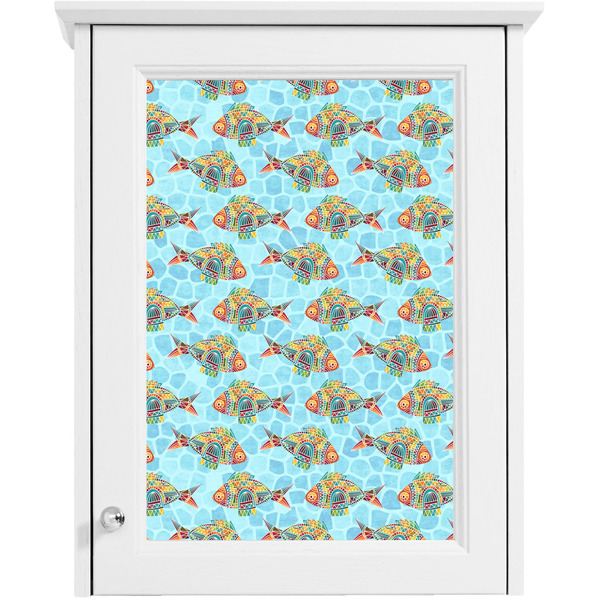 Colorful FIsh Single White Cabinet Decal