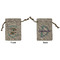Mosaic Fish Small Burlap Gift Bag - Front & Back