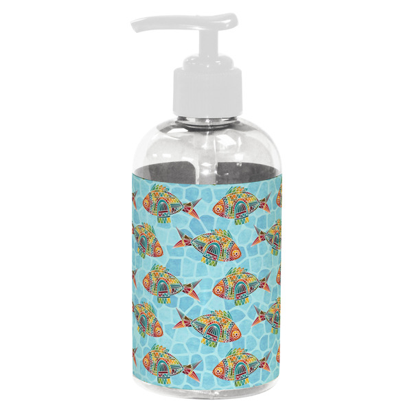 Custom Mosaic Fish Plastic Soap / Lotion Dispenser (8 oz - Small - White)