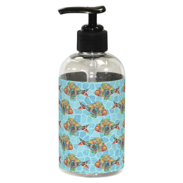 Custom Mosaic Fish Plastic Soap / Lotion Dispenser (8 oz - Small - Black)