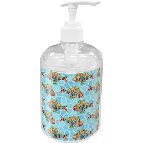 Custom Mosaic Fish Acrylic Soap & Lotion Bottle