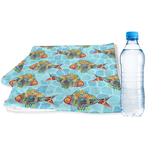 Custom Mosaic Fish Sports & Fitness Towel