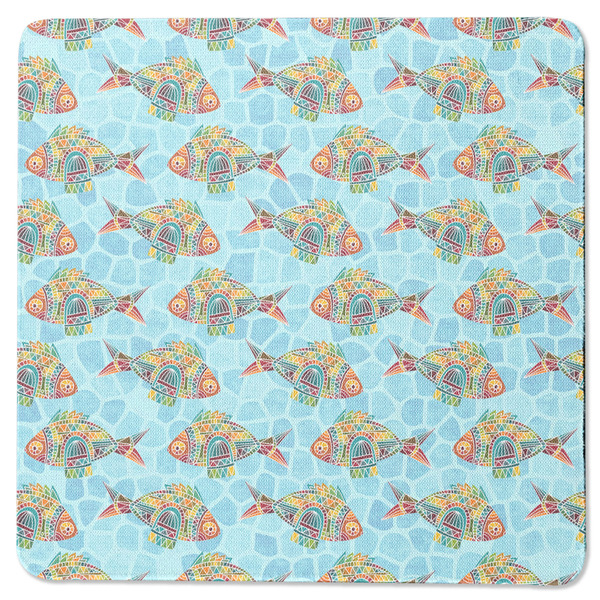 Custom Mosaic Fish Square Rubber Backed Coaster