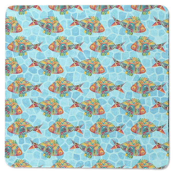 Custom Mosaic Fish Square Rubber Backed Coaster