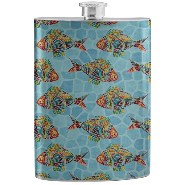 Custom Mosaic Fish Stainless Steel Flask