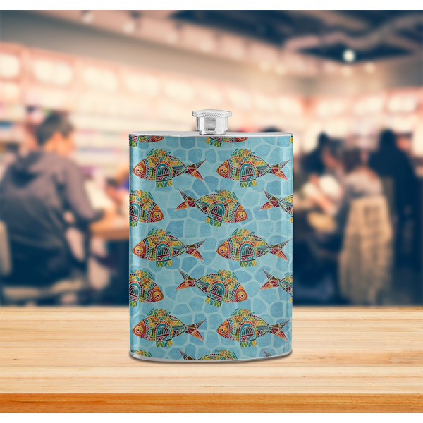 Mosaic Fish Stainless Steel Flask - LIFESTYLE 2
