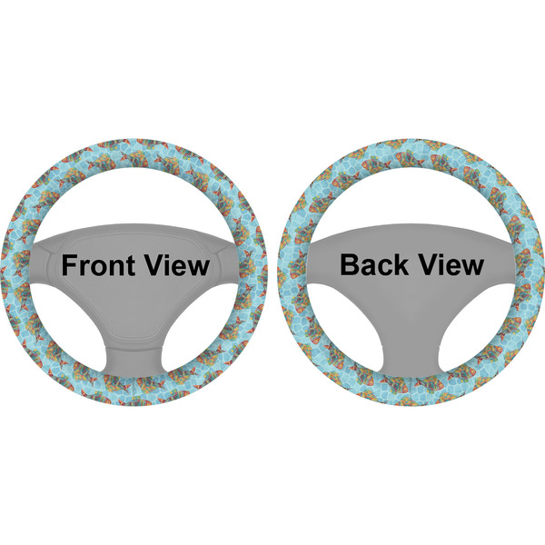 Mosaic Fish Steering Wheel Cover- Front and Back