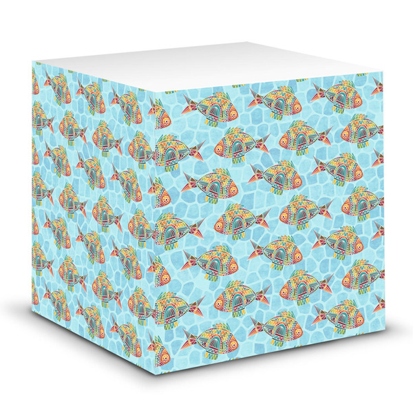 Custom Mosaic Fish Sticky Note Cube