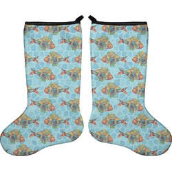 Mosaic Fish Holiday Stocking - Double-Sided - Neoprene