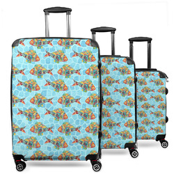 Mosaic Fish 3 Piece Luggage Set - 20" Carry On, 24" Medium Checked, 28" Large Checked