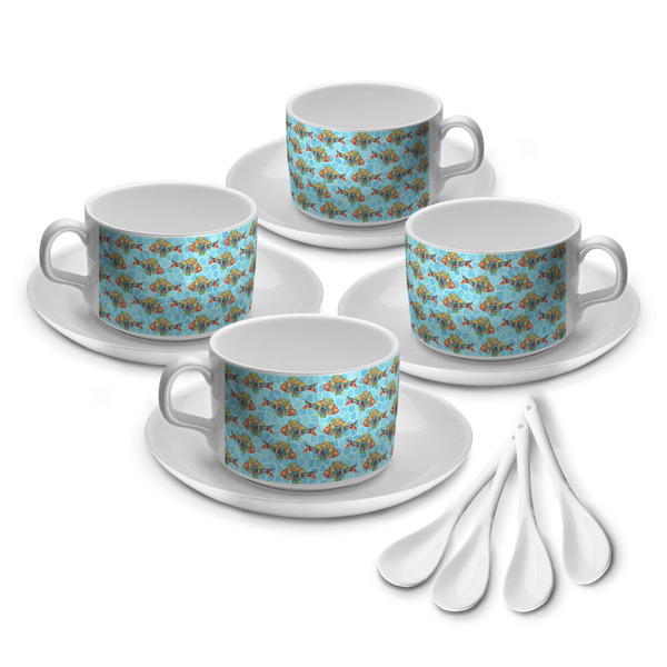 Custom Mosaic Fish Tea Cup - Set of 4
