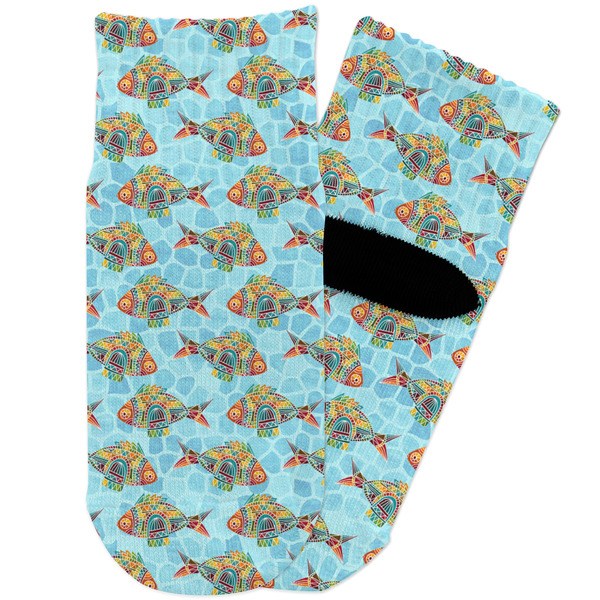 Custom Mosaic Fish Toddler Ankle Socks