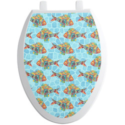 Mosaic Fish Toilet Seat Decal - Elongated