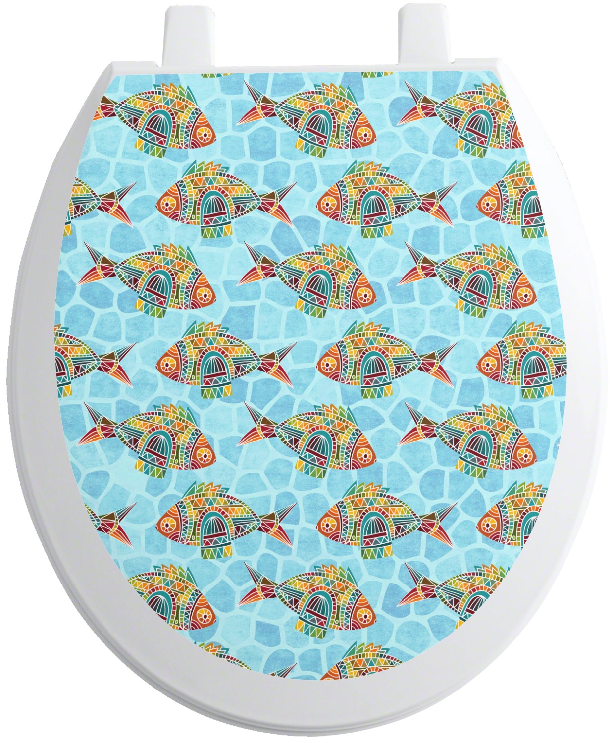 Custom Mosaic Fish Toilet Seat Decal YouCustomizeIt