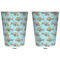 Mosaic Fish Trash Can White - Front and Back - Apvl