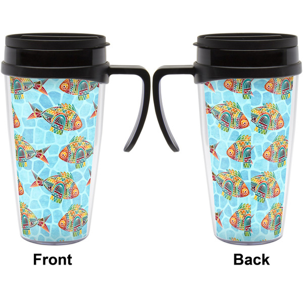 Mosaic Fish Travel Mug with Black Handle - Approval
