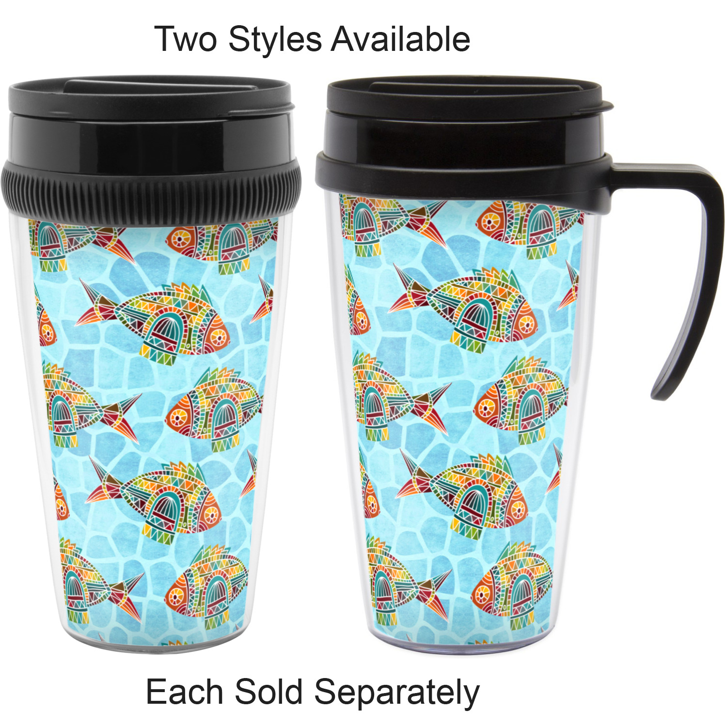 Mosaic Fish Acrylic Travel Mug YouCustomizeIt