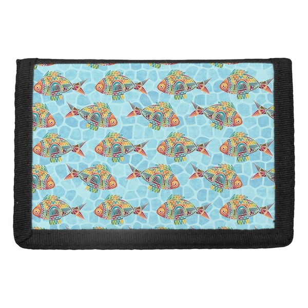 Custom Mosaic Fish Trifold Wallet