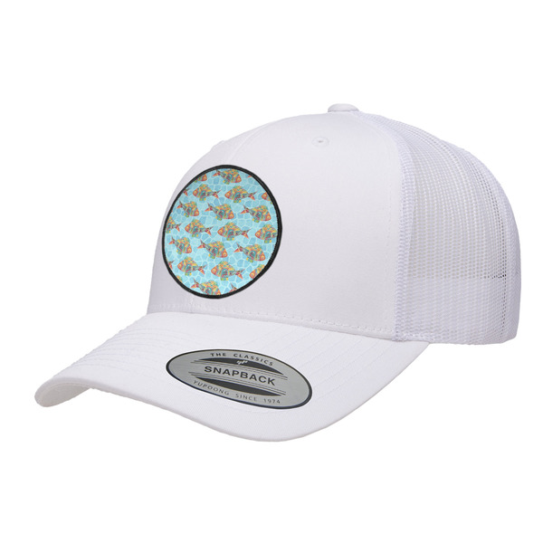 Custom Mosaic Fish Trucker Hat - White