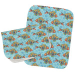 Mosaic Fish Burp Cloths - Fleece - Set of 2