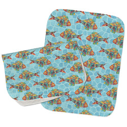 Mosaic Fish Burp Cloths - Fleece - Set of 2